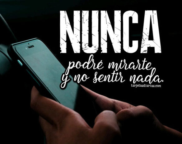 NUNCA PODRÉ MIRARTE Y NO SENTIR NADA