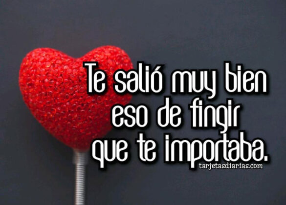 TE SALIÓ MUY BIEN ESO DE FINGIR QUE TE IMPORTABA