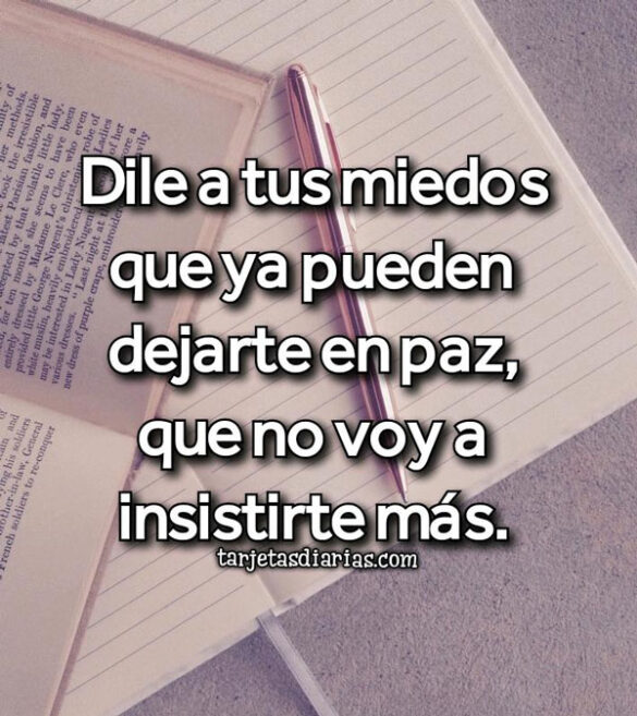 DILE A TUS MIEDOS QUE YA PUEDEN DEJARTE EN PAZ, QUE NO VOY A INSISTIRTE MÁS