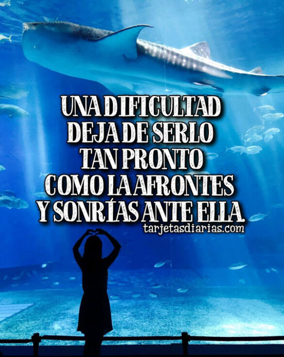 UNA DIFICULTAD DEJA DE SERLO TAN PRONTO COMO LA AFRONTES Y SONRÍAS ANTE DE ELLA