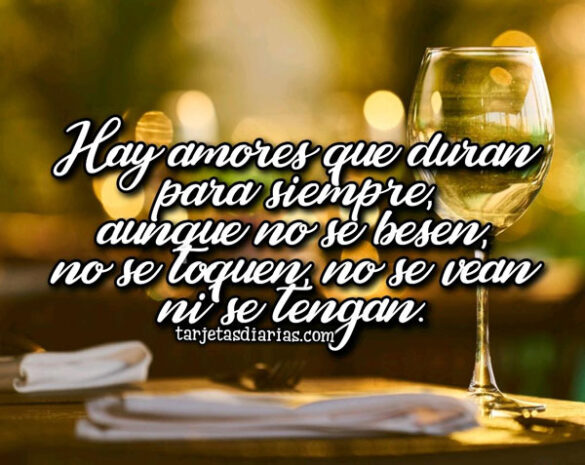 HAY AMORES QUE DURAN PARA SIEMPRE, AUNQUE NO SE BESEN, TOQUEN, VEAN NI SE TENGAN