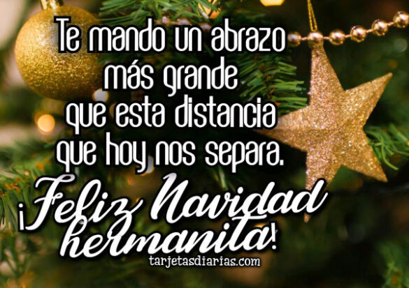 TE MANDO UN ABRAZO MÁS GRANDE QUE ESTA DISTANCIA QUE HOY NOS SEPARA ¡FELIZ NAVIDAD HERMANITA!