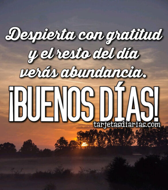 DESPIERTA CON GRATITUD Y EL RESTO DEL DÍA VERÁS ABUNDANCIA ¡BUENOS DÍAS!