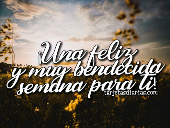 ¡UNA FELIZ Y MUY BENDECIDA SEMANA PARA TI!