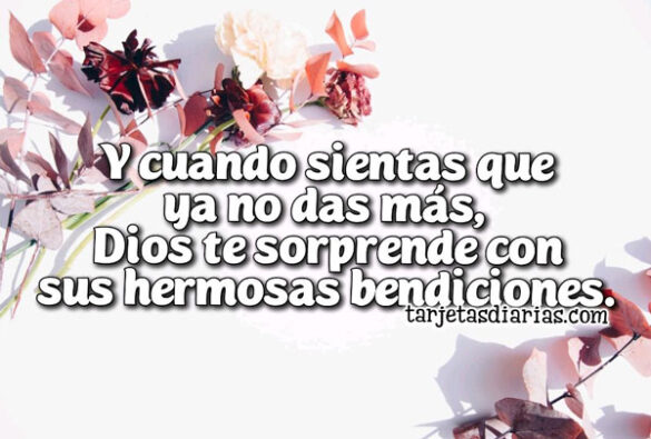 Y CUANDO SIENTAS QUE YA NO DAS MÁS, DIOS TE SORPRENDE CON SUS HERMOSAS BENDICIONES