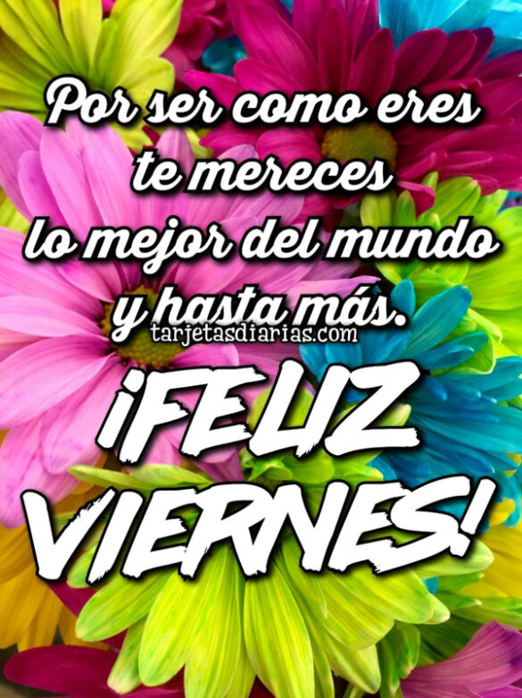 POR SER COMO ERES TE MERECES LO MEJOR DEL MUNDO ¡FELIZ VIERNES!