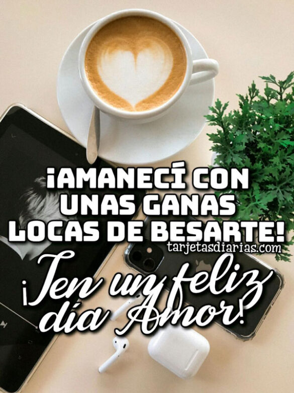 ¡AMANECÍ CON UNAS GANAS LOCAS DE BESARTE, TEN UN FELIZ DÍA AMOR!