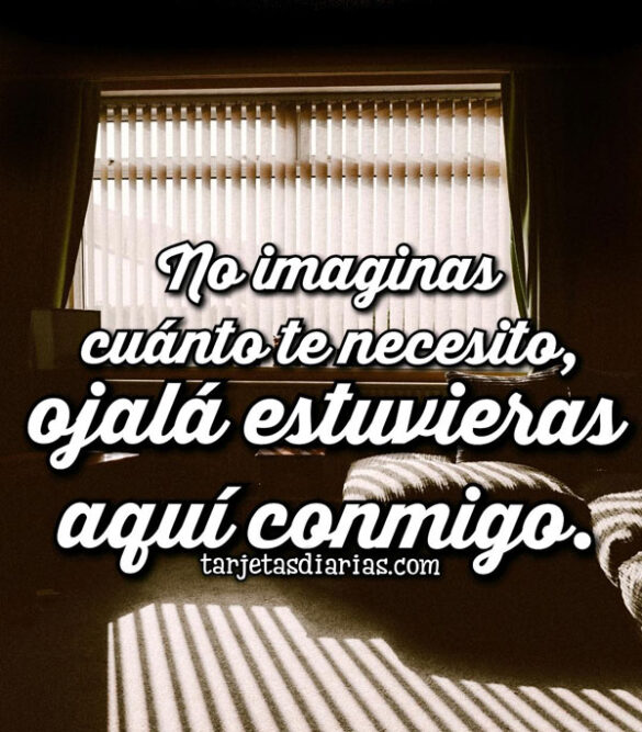 NO IMAGINAS CUÁNTO TE NECESITO, OJALÁ ESTUVIERAS AQUÍ CONMIGO