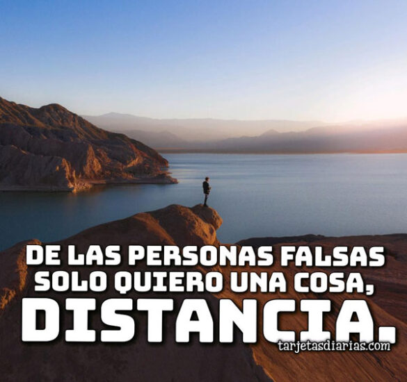 DE LAS PERSONAS FALSAS SOLO QUIERO UNA COSA, DISTANCIA