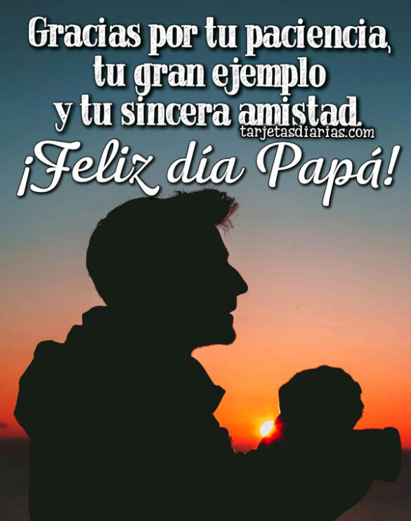 GRACIAS POR TU PACIENCIA, TU GRAN EJEMPLO Y TU SINCERA AMISTAD ¡FELIZ DÍA PAPÁ!