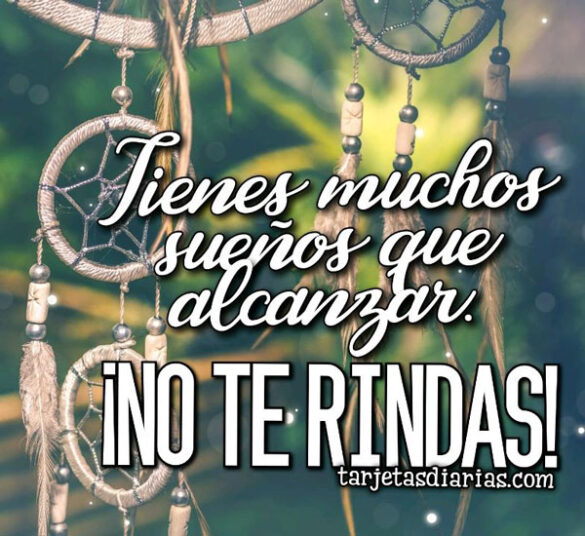 TIENES MUCHOS SUEÑOS QUE ALCANZAR ¡NO TE RINDAS!
