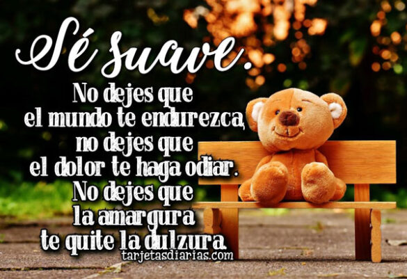 SÉ SUAVE. NO DEJES QUE EL MUNDO TE ENDUREZCA