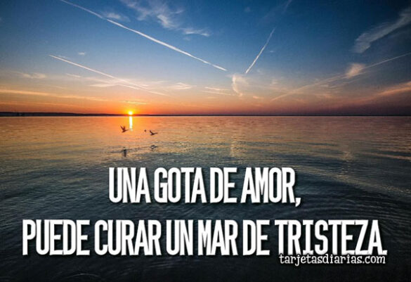 UNA GOTA DE AMOR, PUEDE CURAR UN MAR DE TRISTEZA