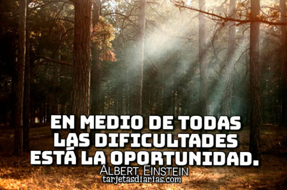 EN MEDIO DE TODAS LAS DIFICULTADES ESTÁ LA OPORTUNIDAD