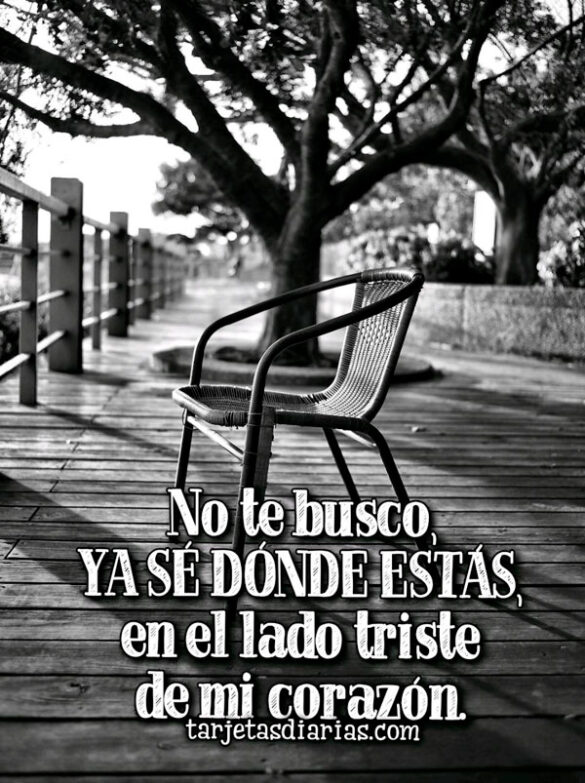 NO TE BUSCO, YA SÉ DÓNDE ESTÁS, EN EL LADO TRISTE DE MI CORAZÓN