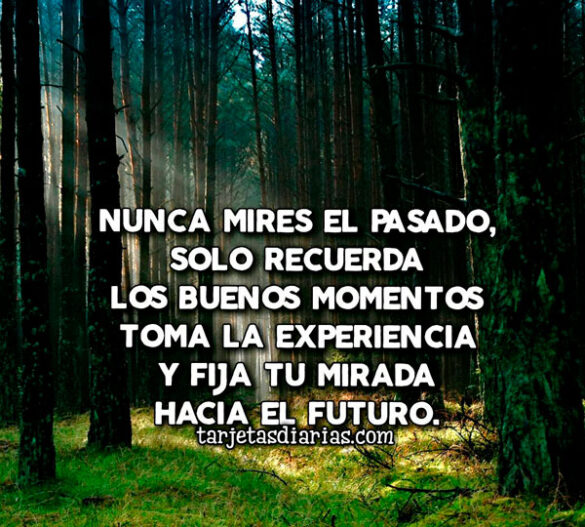 NUNCA MIRES EL PASADO, SOLO RECUERDA LOS BUENOS MOMENTOS Y FIJA TU MIRADA HACIA EL FUTURO