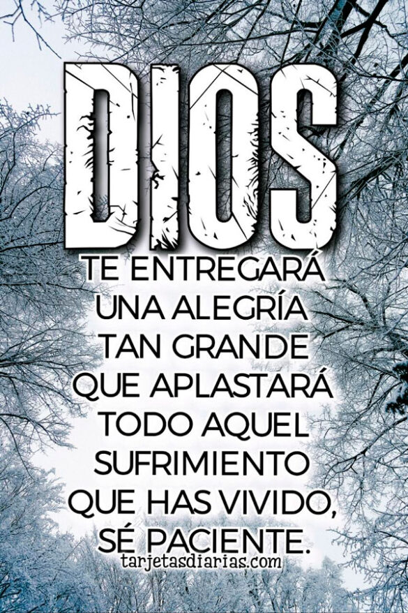 DIOS TE ENTREGARÁ UNA ALEGRÍA TAN GRANDE QUE APLASTARÁ EL SUFRIMIENTO QUE HAS VIVIDO
