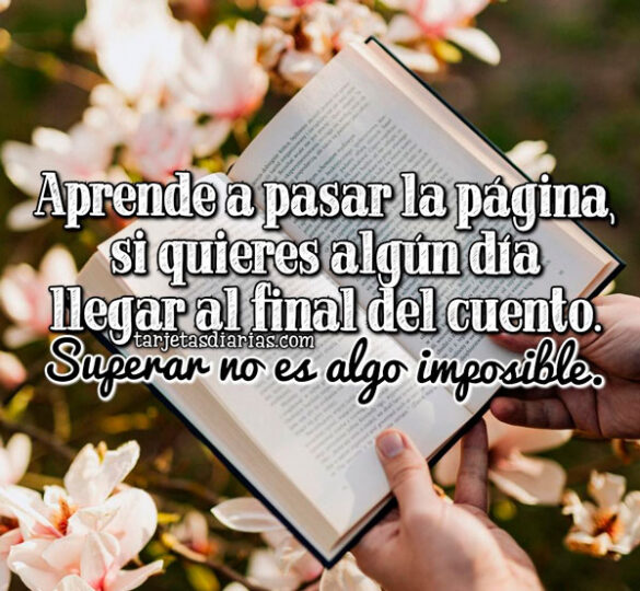 APRENDE A PASAR LA PÁGINA, SI QUIERES LLEGAR AL FINAL DEL CUENTO. SUPERAR NO ES ALGO IMPOSIBLE