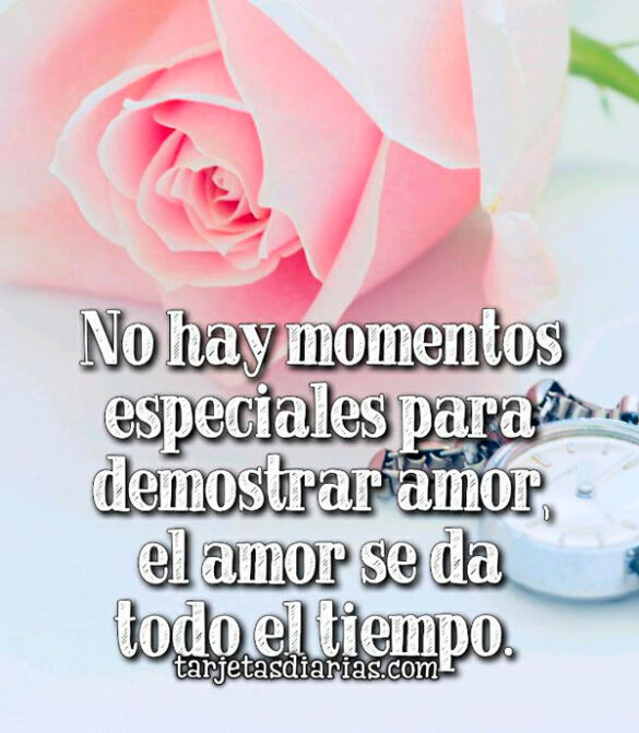 NO HAY MOMENTOS ESPECIALES PARA DEMOSTRAR AMOR, EL AMOR SE DA TODO EL TIEMPO