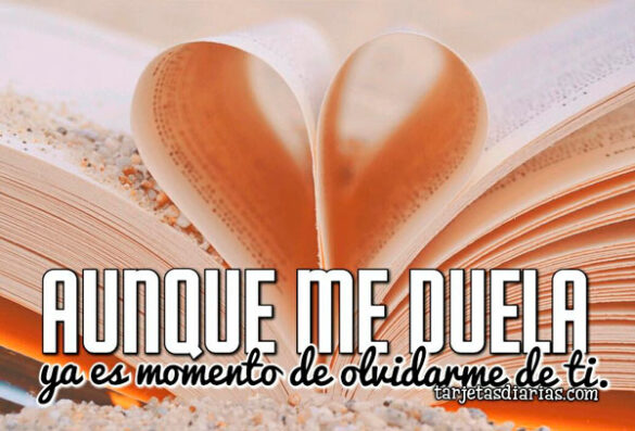 AUNQUE ME DUELA, YA ES MOMENTO DE OLVIDARME DE TI