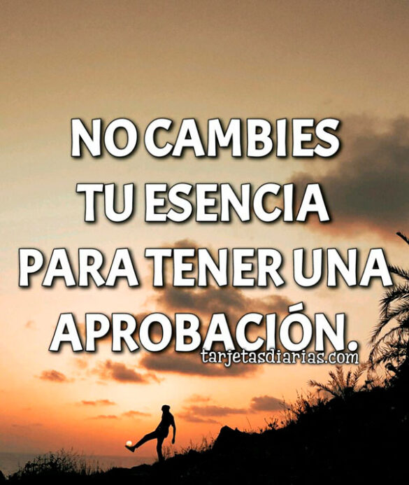 NO CAMBIES TU ESENCIA PARA TENER UNA APROBACIÓN