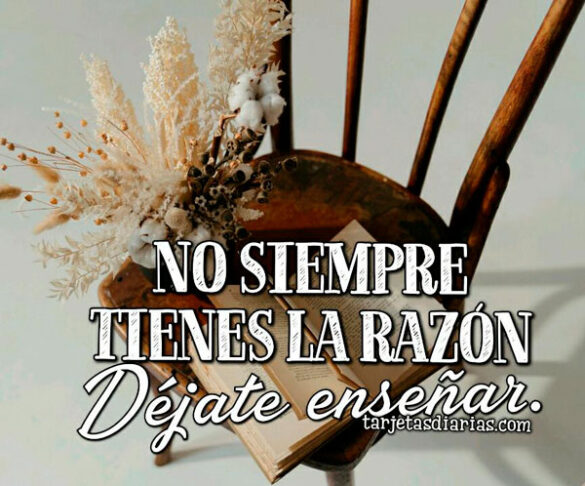 NO SIEMPRE TIENES LA RAZÓN, DÉJATE ENSEÑAR