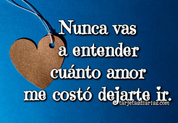 NUNCA VAS A ENTENDER CUÁNTO AMOR ME COSTÓ DEJARTE IR