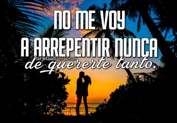 NO ME VOY A ARREPENTIR NUNCA DE QUERERTE TANTO