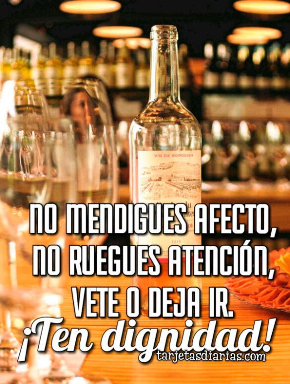 NO MENDIGUES AFECTO, NO RUEGUES, VETE O DEJA IR ¡TEN DIGNIDAD!