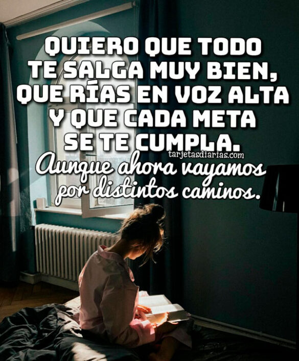 QUIERO QUE TODO TE SALGA MUY BIEN Y QUE CADA META SE TE CUMPLA. AUNQUE VAYAMOS POR DISTINTOS CAMINOS