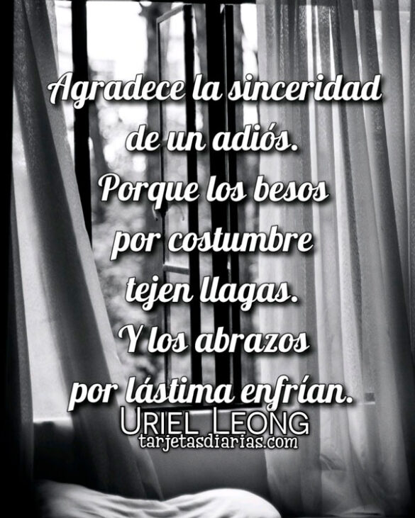 AGRADECE LA SINCERIDAD DE UN ADIÓS