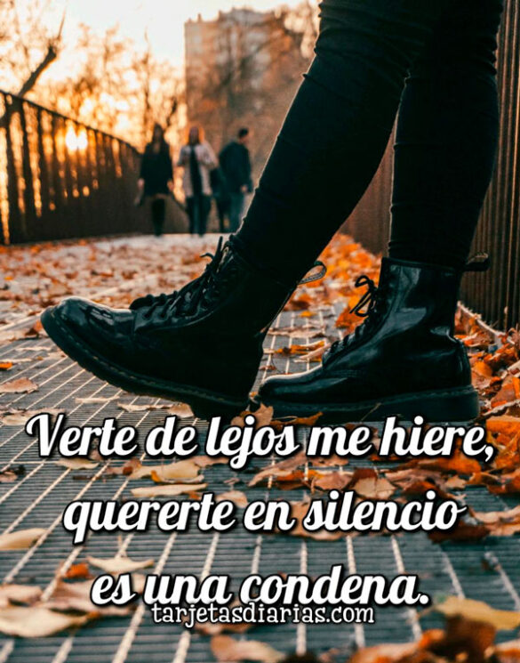 VERTE DE LEJOS ME HIERE, QUERERTE EN SILENCIO ES UNA CONDENA