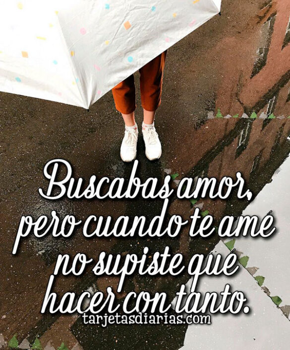 BUSCABAS AMOR, PERO CUANDO TE AMÉ NO SUPISTE QUÉ HACER CON TANTO