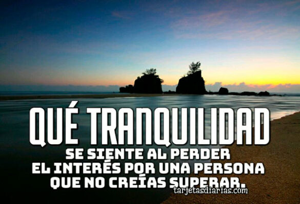 QUÉ TRANQUILIDAD SE SIENTE AL PERDER EL INTERÉS POR UNA PERSONA QUE NO CREÍAS SUPERAR