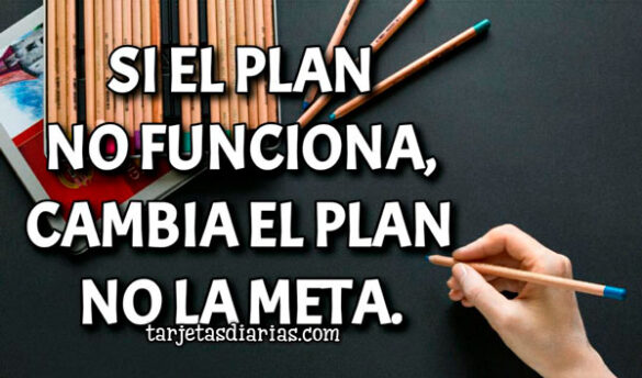 SI EL PLAN NO FUNCIONA, CAMBIA EL PLAN NO LA META