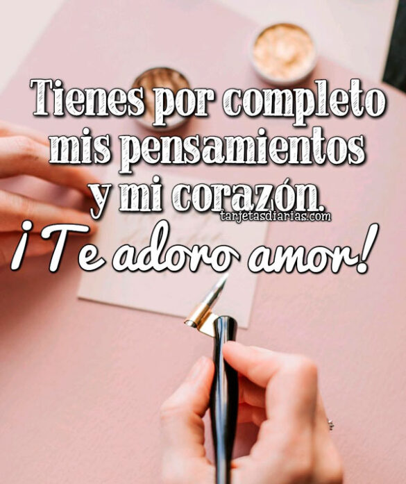TIENES POR COMPLETO MIS PENSAMIENTOS Y MI CORAZÓN ¡TE ADORO AMOR!