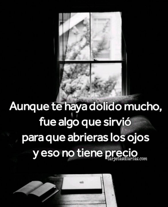 AUNQUE TE HAYA DOLIDO MUCHO, FUE ALGO QUE SIRVIÓ PARA QUE ABRIERAS LOS OJOS