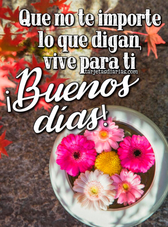 QUE NO TE IMPORTE LO QUE DIGAN, VIVE PARA TI ¡BUENOS DÍAS!
