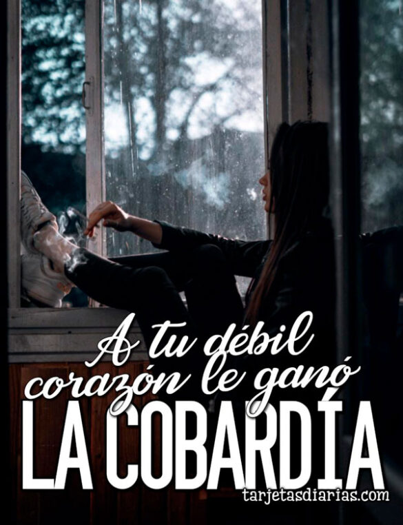 A TU DÉBIL CORAZÓN LE GANÓ LA COBARDÍA
