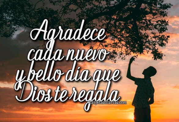 AGRADECE CADA NUEVO Y BELLO DÍA QUE DIOS TE REGALA