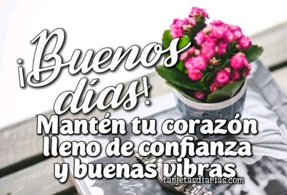 ¡BUENOS DÍAS! MANTÉN TU CORAZÓN LLENO DE CONFIANZA Y BUENAS VIBRAS
