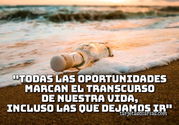“TODAS LAS OPORTUNIDADES MARCAN NUESTRA VIDA, INCLUSO LAS QUE DEJAMOS IR”