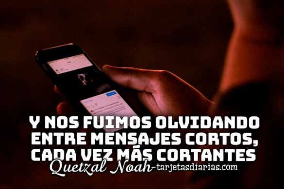 Y NOS FUIMOS OLVIDANDO ENTRE MENSAJES CORTOS, CADA VEZ MÁS CORTANTES
