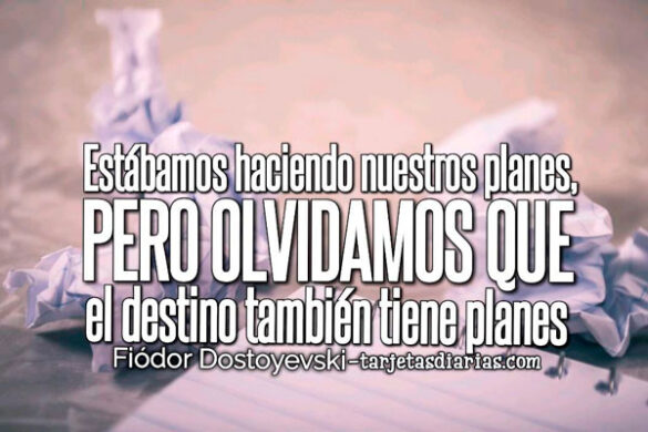 ESTÁBAMOS HACIENDO NUESTROS PLANES, PERO OLVIDAMOS QUE EL DESTINO TAMBIÉN TIENE PLANES