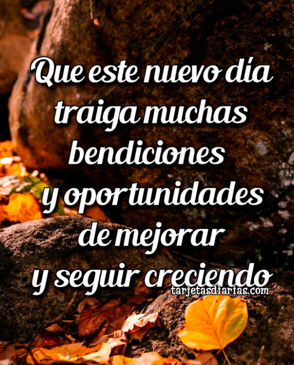 QUE ESTE NUEVO DÍA TRAIGA MUCHAS BENDICIONES Y OPORTUNIDADES DE MEJORAR Y SEGUIR CRECIENDO