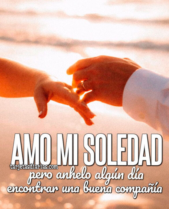 AMO MI SOLEDAD, PERO ANHELO ALGÚN DÍA ENCONTRAR UNA BUENA COMPAÑÍA
