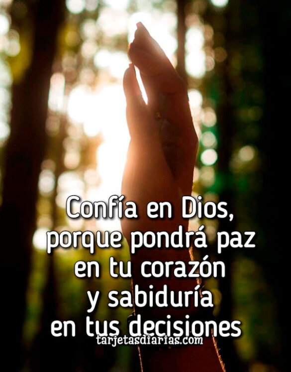 CONFÍA EN DIOS, PORQUE PONDRÁ PAZ EN TU CORAZÓN Y SABIDURÍA EN TUS DECISIONES