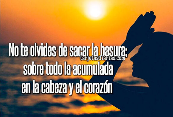 NO TE OLVIDES DE SACAR LA BASURA; SOBRE TODO LA ACUMULADA EN LA CABEZA Y EL CORAZÓN