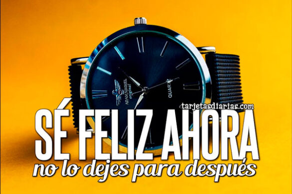 SÉ FELIZ AHORA, NO LO DEJES PARA DESPUÉS