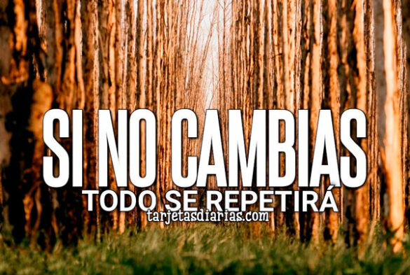SI NO CAMBIAS, TODO SE REPETIRÁ